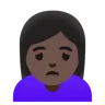 Woman Frowning: Dark Skin Tone Emoji 🙍🏿‍♀️ image - Google Noto Color style