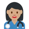 Woman Health Worker: Medium Skin Tone Emoji 👩🏽‍⚕️ image - Twitter / X (Twemoji) style