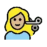 Woman Getting Haircut: Medium-Light Skin Tone Emoji 💇🏼‍♀️ image - OpenMoji style