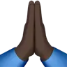 Folded Hands: Dark Skin Tone Emoji 🙏🏿 image - Apple style
