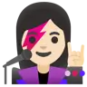 Woman Singer: Light Skin Tone Emoji 👩🏻‍🎤 image - Google Noto Color style