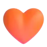 Orange Heart Emoji 🧡 image - Microsoft 3D Fluent style