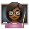 Woman Teacher: Medium-Dark Skin Tone Emoji 👩🏾‍🏫 image - WhatsApp style