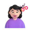 Woman Getting Haircut: Light Skin Tone Emoji 💇🏻‍♀️ image - Microsoft 3D Fluent style