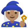 Woman Mage: Medium Skin Tone Emoji 🧙🏽‍♀️ image - Google Noto Color style