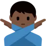 Man Gesturing No: Dark Skin Tone Emoji 🙅🏿‍♂️ image - Twitter / X (Twemoji) style