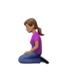 Woman Kneeling: Medium Skin Tone Emoji 🧎🏽‍♀️ image - Apple style