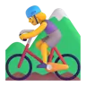 Woman Mountain Biking Emoji 🚵‍♀️ image - Microsoft 3D Fluent style