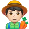 Man Farmer: Light Skin Tone Emoji 👨🏻‍🌾 image - Samsung style