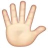 Hand With Fingers Splayed: Light Skin Tone Emoji 🖐🏻 image - WhatsApp style