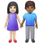 Woman And Man Holding Hands: Light Skin Tone, Medium-Dark Skin Tone