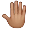 Raised Back Of Hand: Medium Skin Tone Emoji 🤚🏽 image - WhatsApp style