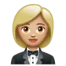 Woman In Tuxedo: Medium-Light Skin Tone Emoji 🤵🏼‍♀️ image - WhatsApp style