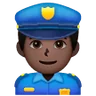 Man Police Officer: Dark Skin Tone Emoji 👮🏿‍♂️ image - Samsung style