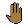 Raised Back Of Hand: Medium-Dark Skin Tone Emoji 🤚🏾 image - OpenMoji style