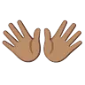 Open Hands: Medium Skin Tone Emoji 👐🏽 image - Google Noto Color Animated style