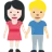 Woman And Man Holding Hands: Light Skin Tone, Medium-Light Skin Tone