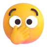 หน้าเบิกตากว้างและเอามือปิดปาก Emoji 🫢 image - Microsoft 3D Fluent style