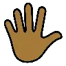 Hand With Fingers Splayed: Medium-Dark Skin Tone Emoji 🖐🏾 image - OpenMoji style