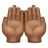 Palms Up Together: Medium-Dark Skin Tone