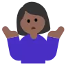 Woman Shrugging: Medium-Dark Skin Tone Emoji 🤷🏾‍♀️ image - Tossface style