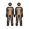 Men Holding Hands: Medium Skin Tone Emoji 👬🏽 image - OpenMoji style