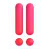 Double Exclamation Mark Emoji ‼ image - Microsoft 3D Fluent style