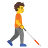Person With White Cane Facing Right Emoji 🧑‍🦯‍➡️ image - Google Noto Color style
