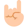 Sign Of The Horns: Light Skin Tone Emoji 🤘🏻 image - Tossface style