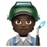 Factory Worker: Dark Skin Tone Emoji 🧑🏿‍🏭 image - WhatsApp style