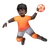 Person Playing Handball: Dark Skin Tone
