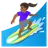 Woman Surfing: Medium-Dark Skin Tone