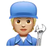 Mechanic: Medium-Light Skin Tone Emoji 🧑🏼‍🔧 image - WhatsApp style