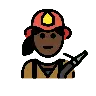 Woman Firefighter: Dark Skin Tone Emoji 👩🏿‍🚒 image - OpenMoji style