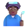 Man Factory Worker: Medium-Dark Skin Tone Emoji 👨🏾‍🏭 image - Microsoft 3D Fluent style