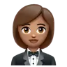 Woman In Tuxedo: Medium Skin Tone Emoji 🤵🏽‍♀️ image - WhatsApp style