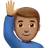 Man Raising Hand: Medium Skin Tone
