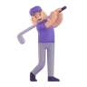 Woman Golfing: Medium-Light Skin Tone Emoji 🏌🏼‍♀️ image - Microsoft 3D Fluent style