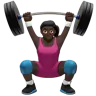 Woman Lifting Weights: Dark Skin Tone Emoji 🏋🏿‍♀️ image - Apple style