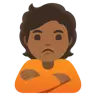 Person Pouting: Medium-Dark Skin Tone Emoji 🙎🏾 image - Google Noto Color style