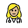 Woman Health Worker: Medium-Light Skin Tone Emoji 👩🏼‍⚕️ image - OpenMoji style