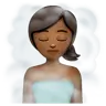 Woman In Steamy Room: Medium-Dark Skin Tone Emoji 🧖🏾‍♀️ image - WhatsApp style