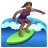 Woman Surfing: Medium-Dark Skin Tone Emoji 🏄🏾‍♀️ image - WhatsApp style