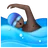 Man Swimming: Dark Skin Tone