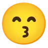 Emoji Baciare la faccia con gli occhi sorridenti 😙 image - Google Noto Color style