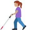 Woman With White Cane: Medium Skin Tone Emoji 👩🏽‍🦯 image - Twitter / X (Twemoji) style