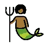 Merperson: Medium-Dark Skin Tone Emoji 🧜🏾 image - OpenMoji style