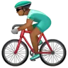 Person Biking: Medium-Dark Skin Tone Emoji 🚴🏾 image - WhatsApp style