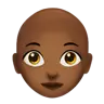 Woman: Medium-Dark Skin Tone, Bald Emoji 👩🏾‍🦲 image - Apple style