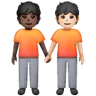 People Holding Hands: Dark Skin Tone, Light Skin Tone Emoji 🧑🏿‍🤝‍🧑🏻 image - Samsung style